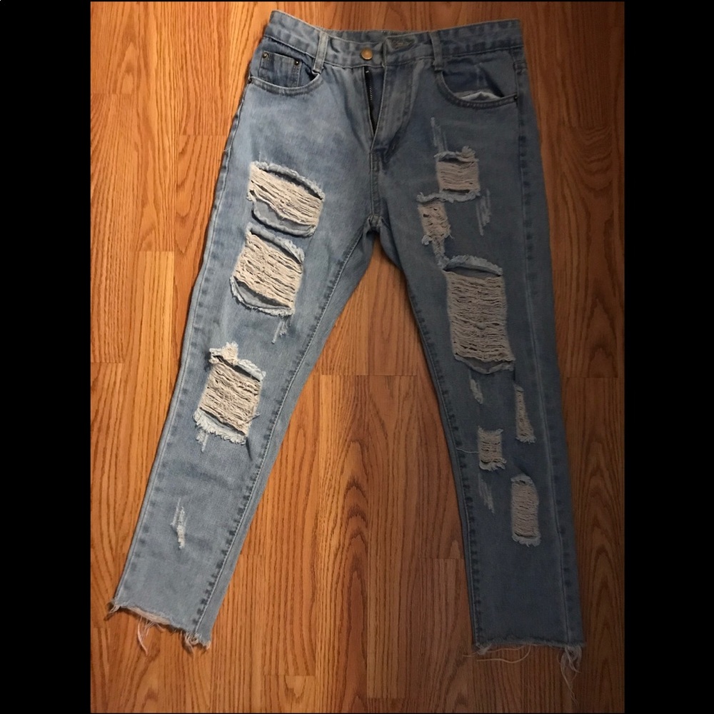 Distressed jeans